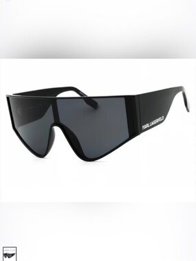 NEW Karl Lagerfeld Black Shield Visor Sunglasses